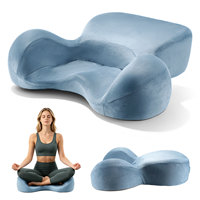 Coussins de sol en mousse à mémoire de forme pour le yoga, en velours côtelé, grands coussins ergonomiques pour la correction de la posture, lavables, soulagent la douleur sciatique