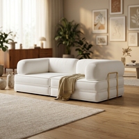 Ensemble de canapé-lit minimaliste carré en mousse compressée, pliable, double usage, pour petits espaces, avec dossier amovible et lavable, idéal pour hôtels et villas