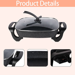 Olla Eléctrica de Cocina de Tendencia 2026, Sartén Eléctrica Cuadrada con Revestimiento Antiadherente de PTFE, Olla para Pizza con Control de Termostato - Product Image 4