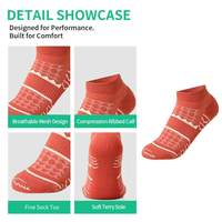 Chaussettes de sport à logo personnalisé OEM, respirantes, anti-humidité, en coton, pour la course à pied et l'entraînement, pour femmes, chaussettes géométriques