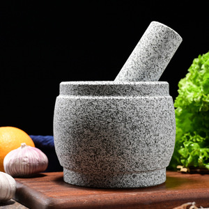 Stone Mortar And Pestle Set 6 In Durable Manual Herb <b>Spice</b> Grinder For Kitchen Use - Product Image 2