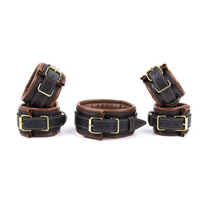 Cross-border adult SM wholesale factory direct sales of <b>bondage</b> hand and foot <b>sets</b>, high-end leather <b>sets</b> for couples' flirting. - Product Image 1