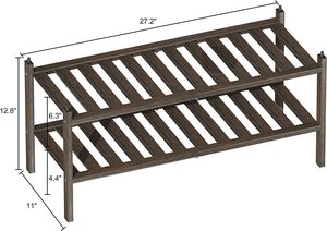 Wooden Shoe <b>Rack</b> <b>Boot</b> Organizer Cabinet Storage Organizer Shelf Storage Organizer Stackable Shoe Shelf for Hallway Entryway Home - Product Image 6
