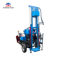 Foreuse de puits d'eau sur roues, machine de forage profond portable pour l'analyse des sols