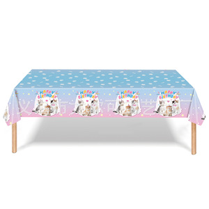Cute Cat Themed Birthday Party Plates Round Digital Printing Environment Friendly Paper Tableware for Kids Celebration - Product Image 2