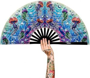 Large DIY Angel Hand Fan for Halloween Christmas Parties Eco-friendly Bamboo UV Printed Carved Advertising Traditional Hot Sale - Product Image 5