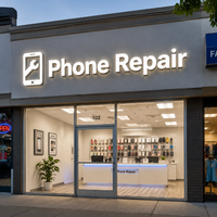 Enseignes lumineuses LED personnalisées pour réparation de téléphones, lettres 3D éclairées, signalétique étanche pour logo de magasin de services de téléphonie mobile