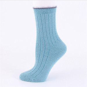 Women Solid Color Winter Thick <strong>Warm</strong> Indoor Floor Wool Touch SoftT <strong>Fuzzy</strong> <strong>Socks</strong> Women - Product Image 2