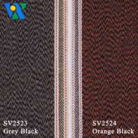 Tela vaquera selvedge de 10.6oz, ligera, con textura especial de espiga ondulada, color naranja gris, tejido de sarga teñido con hilo para jeans.
