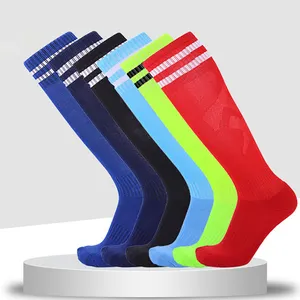 Wholesale OEM Athletic Grip Knee-length Soccer Socks Custom Logo Thick Football Soccer Socks