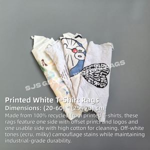 Trapos de Algodón de Grado Industrial, Trapos de Camisetas Blancas Impresas de Alto Rendimiento, Duraderos, Reutilizables y Lavables - Product Image 2