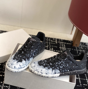 <span class=keywords><strong>Chaussures</strong></span> de skate classiques rétro polyvalentes en cuir véritable pour couple, respirantes, avec motif graffiti et éclaboussures d'encre - Product Image 3