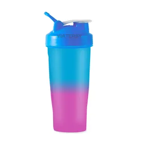 Dégradé coloré comme PC Gym sport protéine Shaker bouteille personnalisé vente en gros Shaker pour gym et randonnée et sport