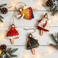 Ornement suspendu décoratif de Noël en fer, ange coloré et mignon, accessoire d'intérieur chaleureux, ornement pour sapin de Noël