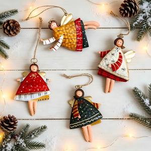 Enfeite de Natal Decorativo de Ferro para Pendurar, Anjo Colorido Fofo, Acessório Aconchegante para Casa, Enfeite para Árvore de Natal - Product Image 2
