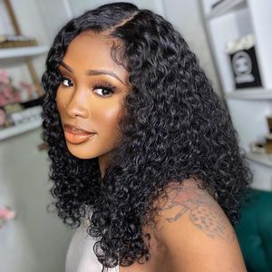 Cheveux humains <span class=keywords><strong>afro</strong></span> pour femmes noires Perruques Bob Lace bouclées à double tirage Perruques de cheveux humains pleine densité par plumé Lace Bob Perruques de cheveux humains - Product Image 2