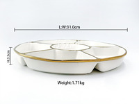 Présentoir à noix et fruits secs, plateau de service rotatif pour trempettes et snacks, distributeur de fruits secs, plat en céramique moderne et écologique, Lazy Susan