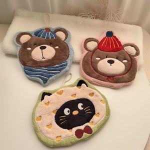 Cute Cartoon Coral Fleece Hand Towel 18x25 Cm Kitchen Bathroom Use - Product Image 1