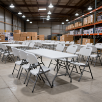 Table pliable en plastique HDPE de 6 pieds avec structure en acier, idéale pour les salles de culte et les salles de réunion - Meilleures ventes