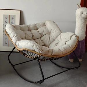 เก้าอี้โยกสไตล์นอร์ดิกแบบทอสำหรับพักผ่อนทันสมัยพร้อมผ้าคุณภาพสูงสำหรับห้องนอนห้องนั่งเล่นและโรงแรม - Product Image 4