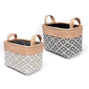 Thiết Kế Thời Trang Canvas Ráp Khách Sạn Cản Trở Hình Chữ Nhật Giỏ Giặt Hampers