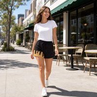 Shorts imprimés crème glacée pour femmes, taille élastique avec cordon de serrage, style Y2K mignon, décontracté, pour la plage et les vacances, vente en gros, personnalisation OEM
