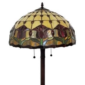 Lámpara de Pie de Vidrio Artístico Tiffany LED de 16'' con Diseño Floral de Tulipanes Estilo Campestre para Oficina, Bar, Hogar y Mesitas de Noche - Product Image 5