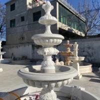 Personnalisé fontaine en marbre décoratif extérieur de jardin fontaine de jardin en marbre marbre lion fontaine