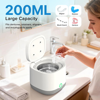 Nettoyeur dentaire ultrasonique professionnel rechargeable 200 ml 45 kHz 3 modes avec UV-C pour appareils orthodontiques