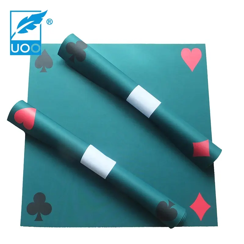 UOO Custom Shape high quality Poker Set Table Top Durable round Poker table Mat