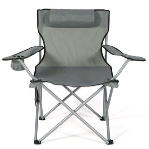Outdoor Folding <b>Chair</b> with Backrest and Side Pocket Metallic 600D Oxford Cloth Portable <b>for</b> Camping <b>Office</b> Fishing - Product Image 1