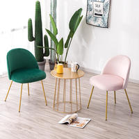 Chaise de salle à manger en velours noir rose vert avec pieds en or Chaises Salle A Manger Chaise de salle à manger moderne en métal de luxe Velours