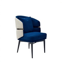 Fauteuil de salon de luxe moderne en acier inoxydable pour salon, villa, chambre d'hôtes, espaces hôteliers, avec assise en velours