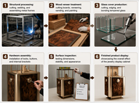 Présentoir à bijoux de luxe personnalisé en bois de burl, vitrine à montres autoportante avec éclairage LED pour boutique haut de gamme