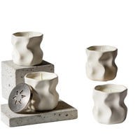 Bougie en céramique réutilisable, récipient décoratif, forme unique, pot en céramique, bougie d'aromathérapie, bougie longue durée, cadeau pour femmes