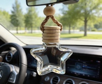 Vente en gros de flacons diffuseurs d'huiles essentielles vides de 10 ml pour voiture, flacons de parfum en verre suspendus avec bouchon en bois
