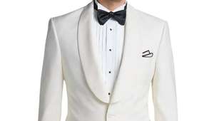<span class=keywords><strong>Costume</strong></span> de <span class=keywords><strong>mariage</strong></span> pour homme, <span class=keywords><strong>demi</strong></span>-toile, blanc, coupe traditionnelle - Product Image 4