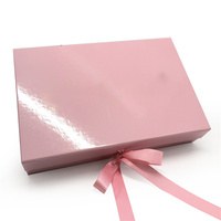 Grand Logo imprimé personnalisé emballage cadeau holographique plat fermé pliable rose boîtes à vêtements magnétiques pour vêtements