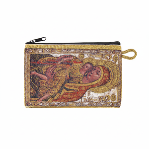 Iconografía cristiana, Virgen María y Niño Jesús, bolsa tejida diseñada para Rosario - Product Image 2