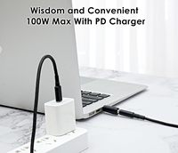 USB-C zu DC Adapter 10-teiliges Stromstecker-Set Universelles Ladegerät 100W PD Stromkabel & 5,5x2,5mm Rundstecker für Laptops