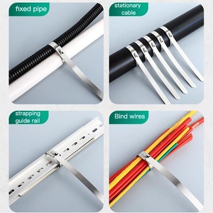 Chất lượng cao 304 thép không gỉ tự khóa Cáp kẹp cho bundling dấu hiệu đường bộ - Product Image 3