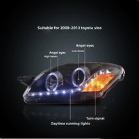Nouveaux phares LED pour voiture avec feux de jour Angel Eyes pour Toyota Vios 2008-2013 – Amélioration des phares avant