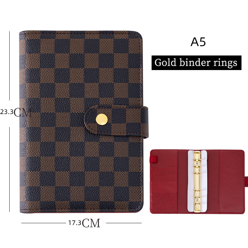 Raccoglitore A5 marrone + rosso + oro