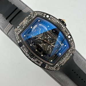 Reloj Mecánico de Lujo con Correa de Caucho y Fibra de Carbono, Cristal de Zafiro, Bisel con Diamantes, Movimiento Automático ETA para Hombre - Product Image 4