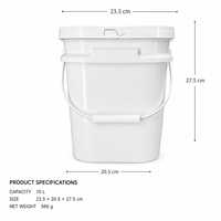 Grosir Ember Plastik Transparan Persegi 1L-30L Baru, Food Grade PP, dengan Tutup dan Pegangan, Dapat Didaur Ulang, Ramah Lingkungan