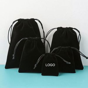 ถุงของขวัญกำมะหยี่กันน้ำพิมพ์ลายดิจิตอลสีดำพร้อมโลโก้สั่งทำขายส่งสำหรับใส่เครื่องประดับและนาฬิกา - Product Image 1
