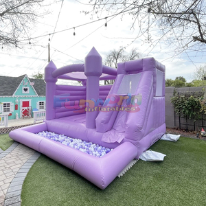 Kids indoor soft play equipment commercial jumping castle <b>inflatable</b> beige bounce <b>house</b> with slide and ball pool - Product Image 6