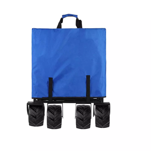 <span class=keywords><strong>Beau</strong></span> <span class=keywords><strong>chariot</strong></span> de <span class=keywords><strong>jardin</strong></span> pliable en acier robuste <span class=keywords><strong>chariot</strong></span> de transport en plein air PU outils de plage camping certifié OEM GS - Product Image 2