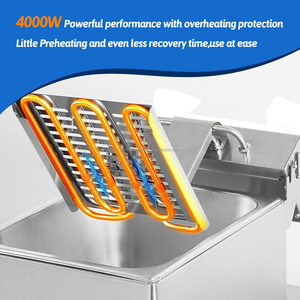 Freidora Eléctrica Comercial con Control Digital, Freidora Profunda con Tubo de Calor Móvil, Control Inteligente y Fácil Operación - Product Image 3