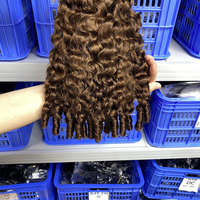 Extensions de cheveux naturels 100 % vierges non traités du Cambodge, couleur naturelle, pré-bouclées, boucles françaises, pour crochet, double trame machine